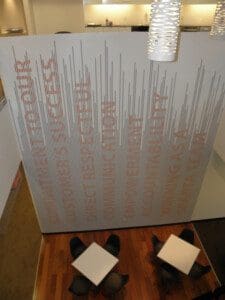 Quote in orange on gray background