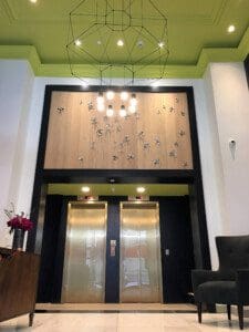 A picture of the lobby at the Latham