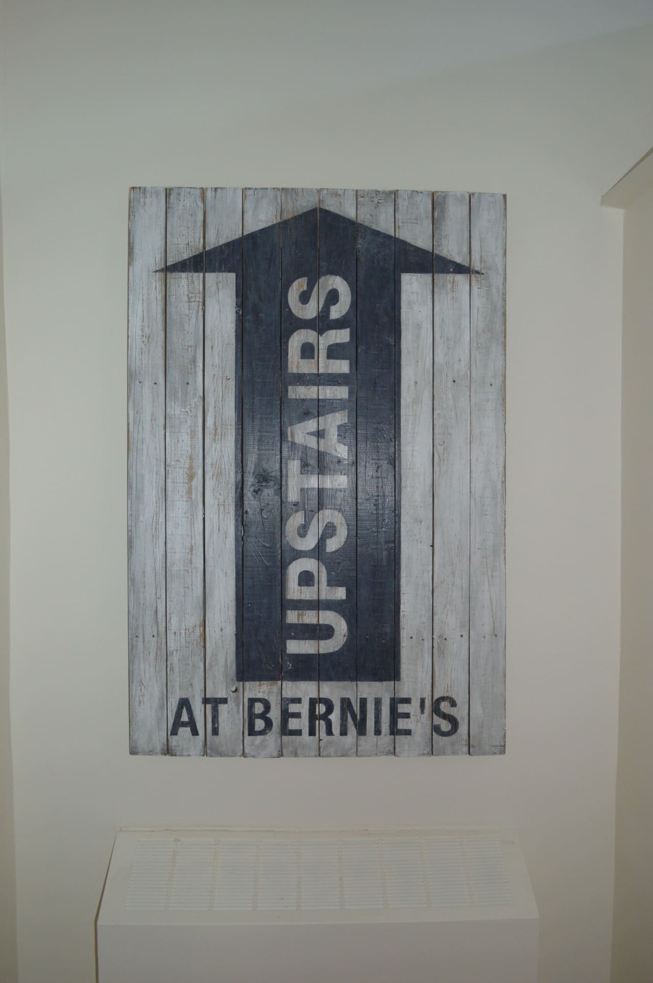 A picture of UPSTAIRS at Bernies painting on the wall