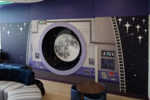 A picture of the solar system theme at the campus